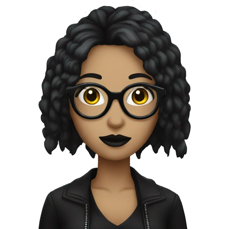 Goth woman glasses emoji