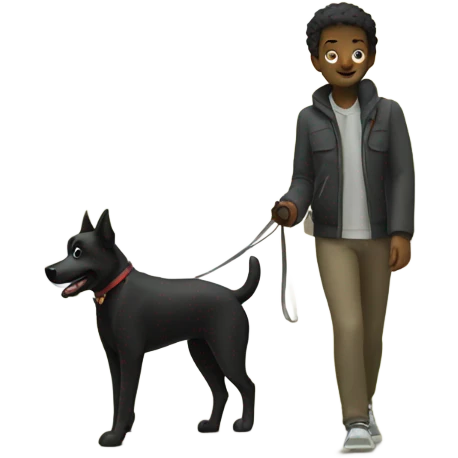 walk with black dog emoji