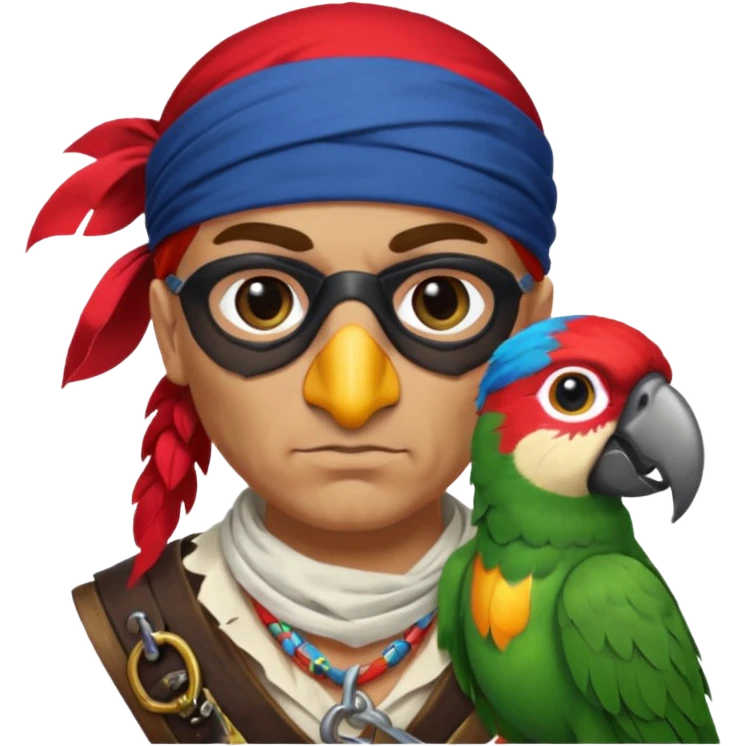 pirate and parrot emoji