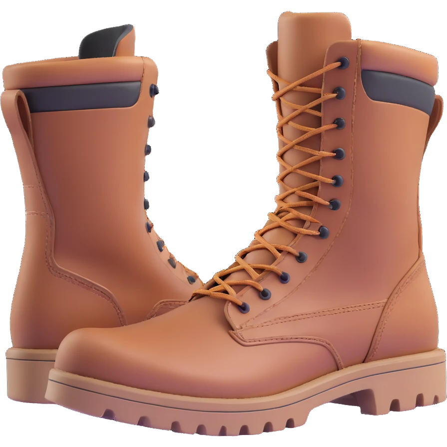 Lowa military tactical hiking boots, rugged brown leather emoji