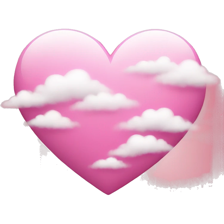 Pink heart with clouds emoji
