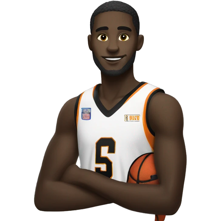 A black cat basketball player emoji