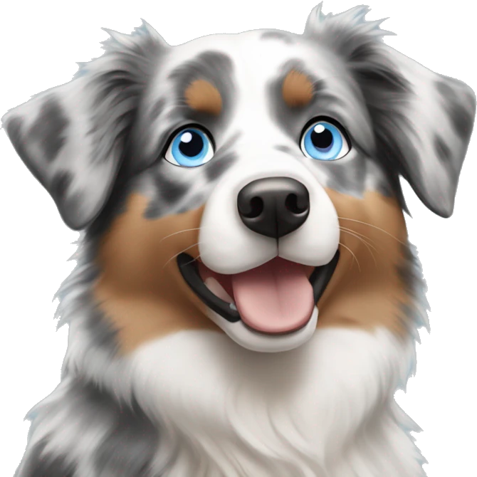 Australian shepherd with light blue eyes emoji