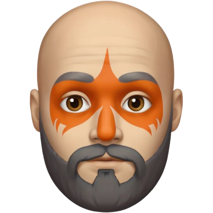 bald bearded man with face paint emoji
