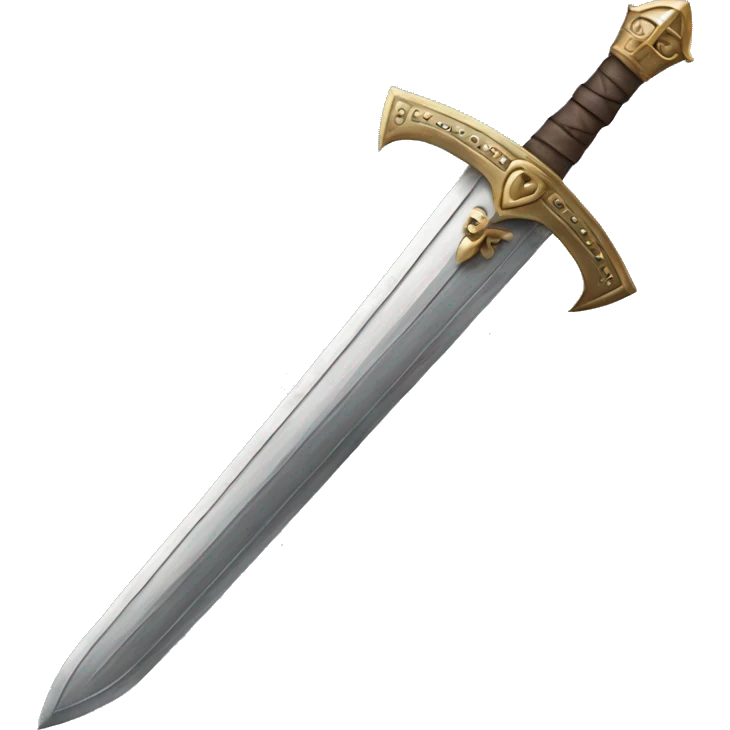 medieval sword with a heart shaped handle emoji