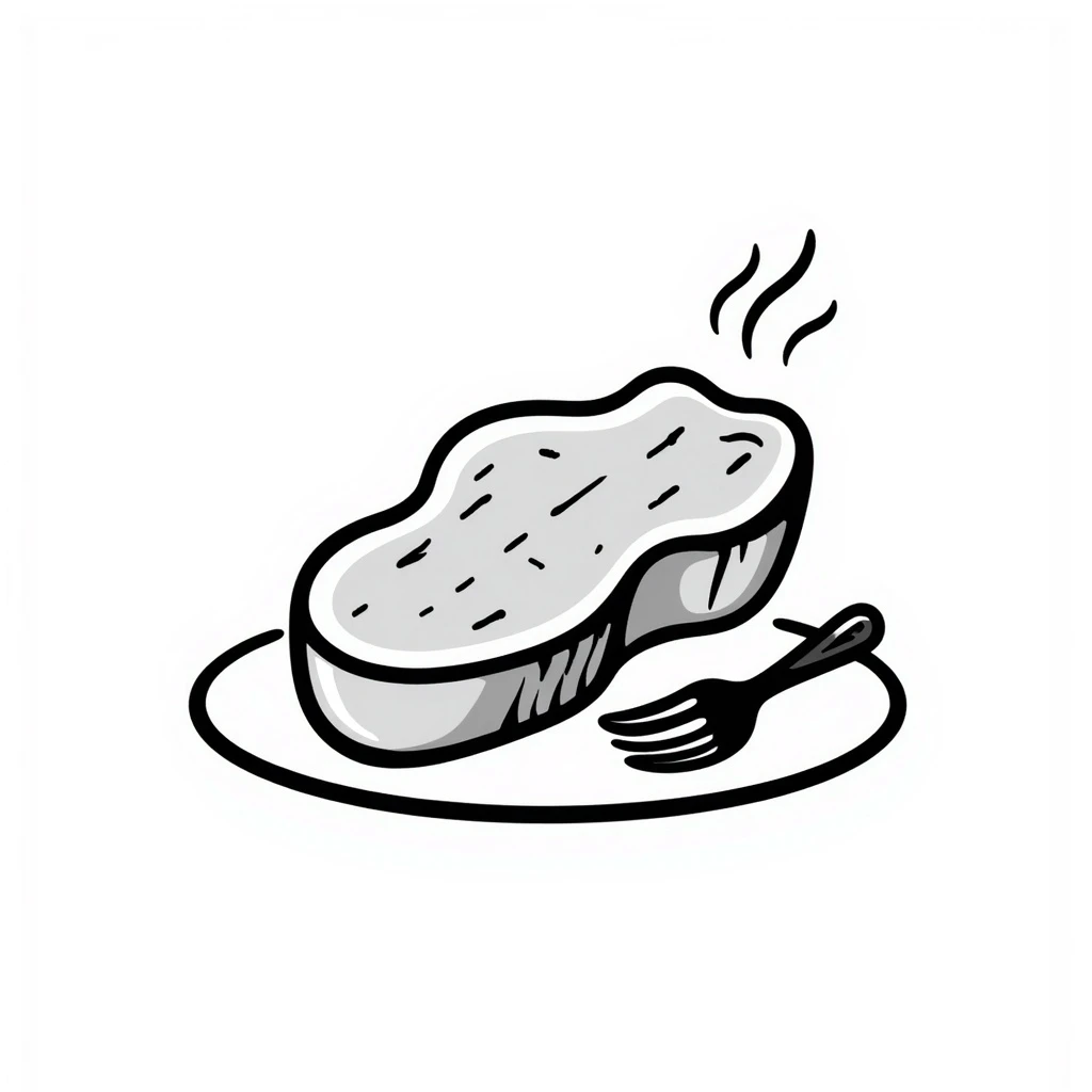 steak, hand-drawn doodle style emoji