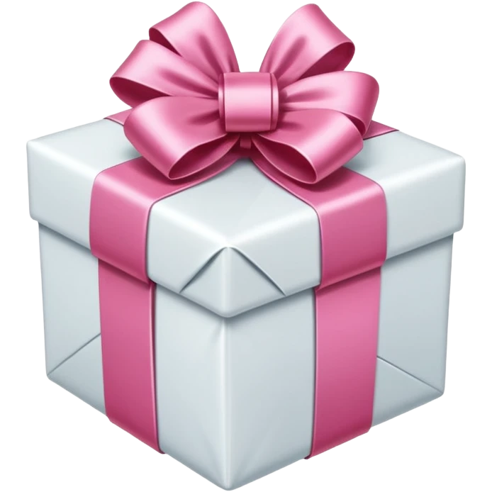 white and pink christmas present emoji