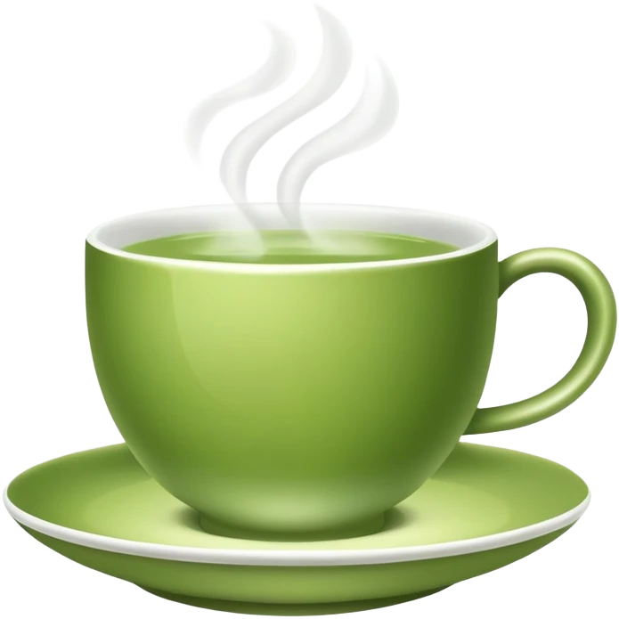 Green tea cup with steam, known for anti-inflammatory effects emoji