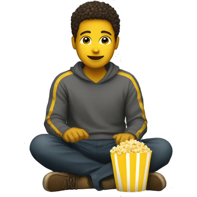Sitting with popcorn yellow emoji  emoji
