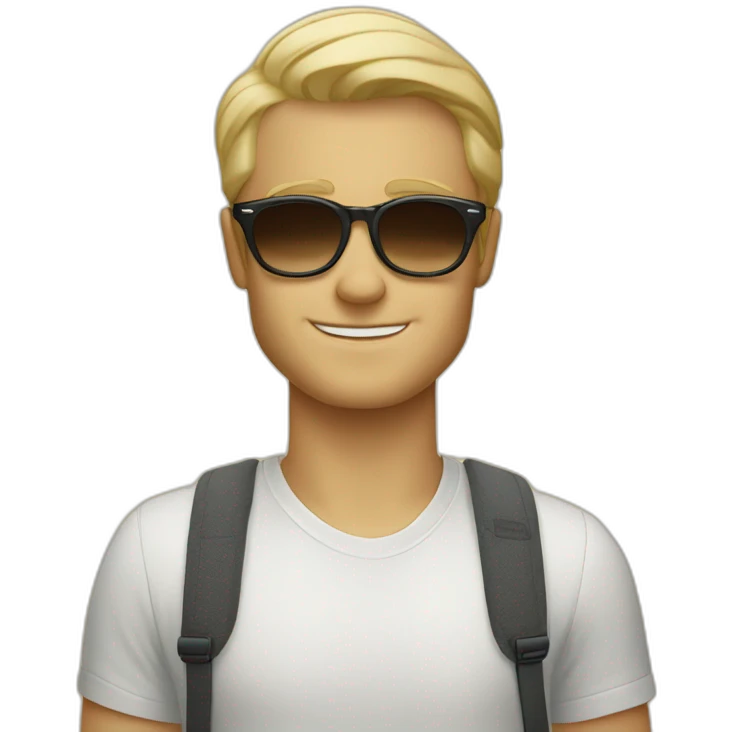 blond man confident persol glasses emoji
