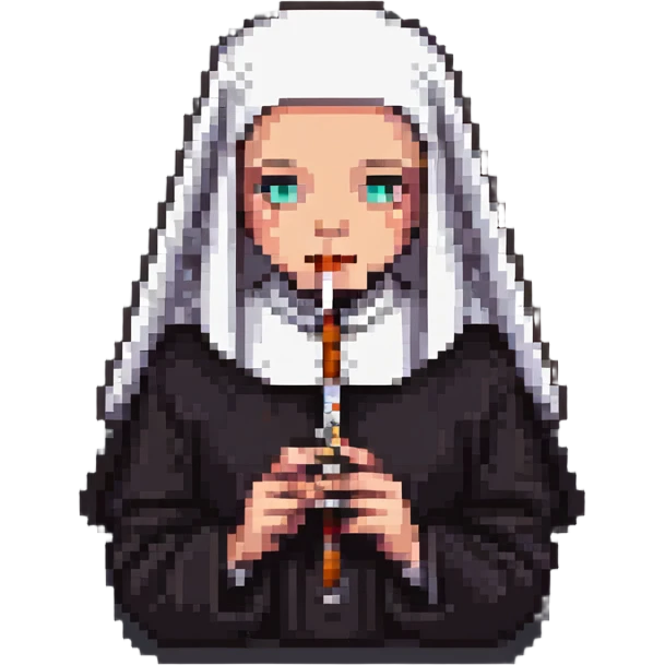 nun smoking a cigarette emoji