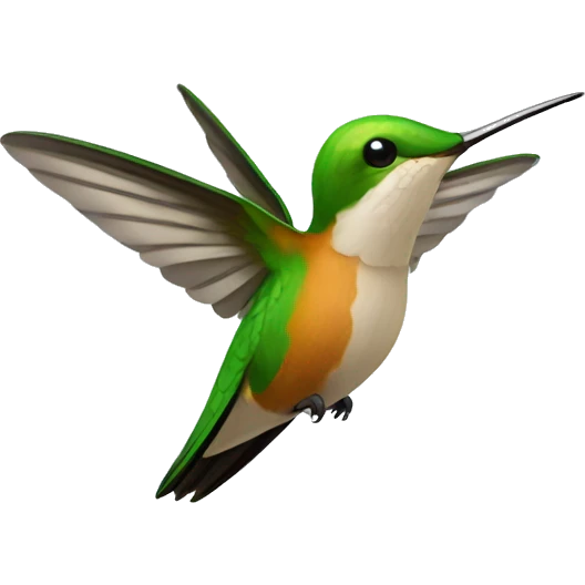 Hummingbird with fluttering wings emoji