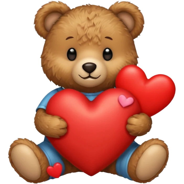 Teddy bear with a heart in her arms emoji
