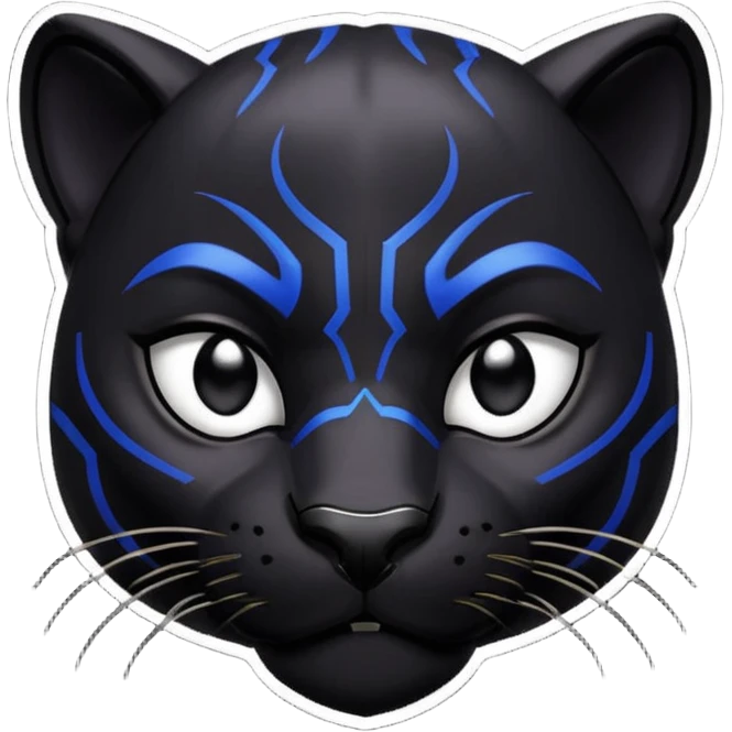black panther head with a sly smirk, high contrast, playful expression, Twitch emote style emoji