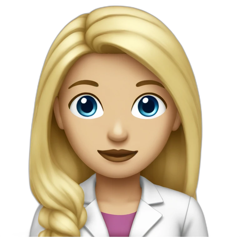 Psycologist girl blonde blue eyes emoji