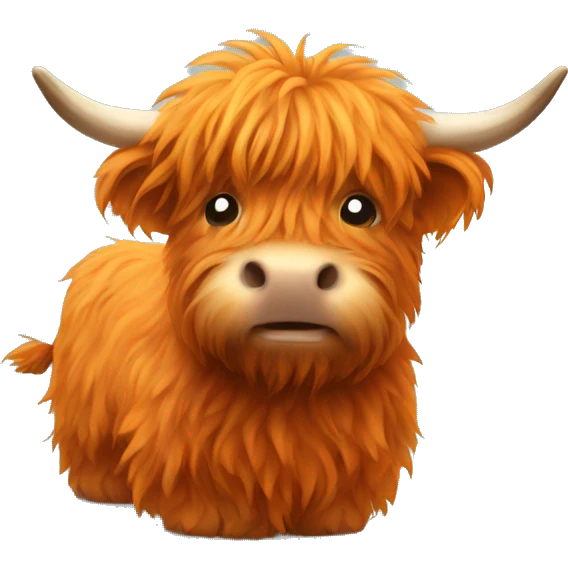 Orange fluffy highland cow  emoji