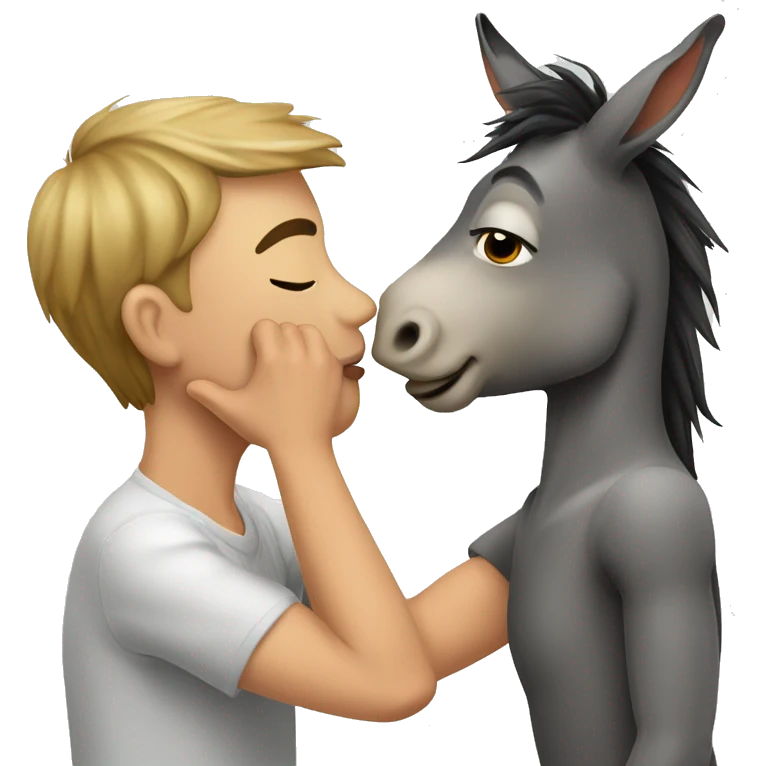 kiss, me, donkey emoji