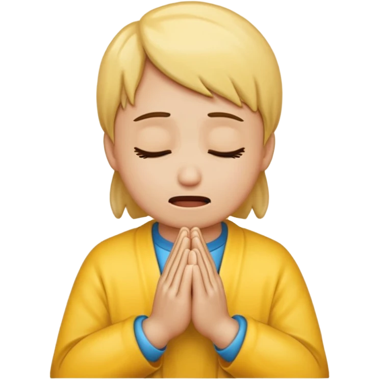 create a emoji of crying with hand in prayer emoji
