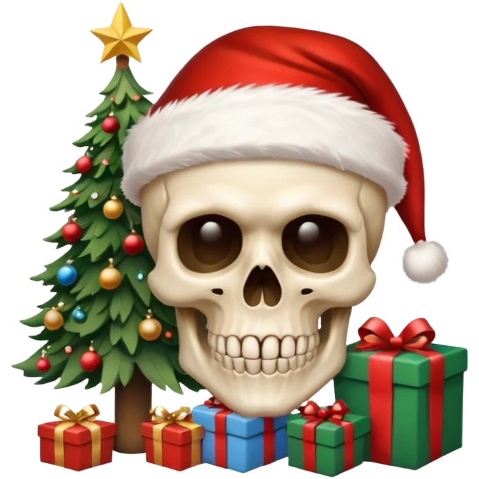 Skull ,Christmas tree emoji