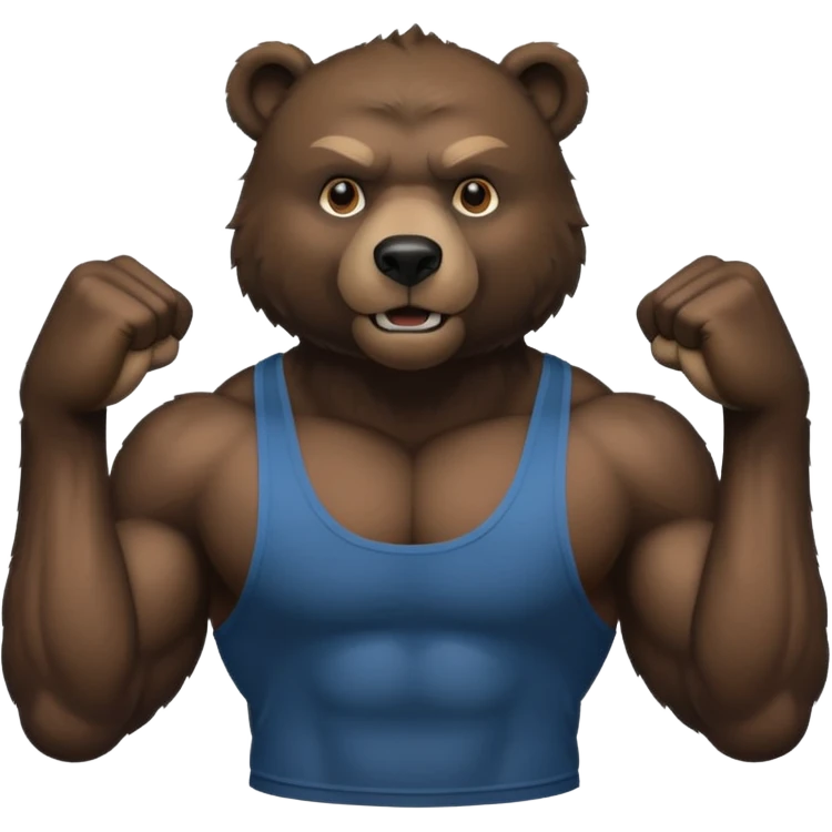 flexing black bear with tanktop emoji