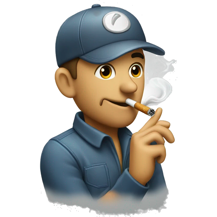 Mechanic smoking a cigarette emoji