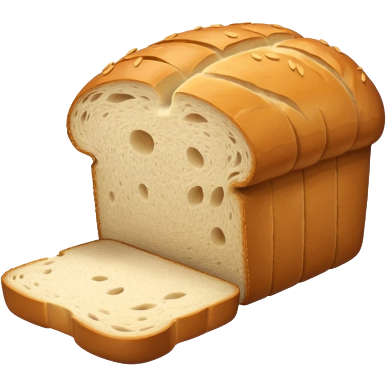 no no just a simple bread load with sliced 2 slice on ground and no eye or face on brea  emoji