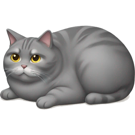 Fat grey cat in loaf position  emoji