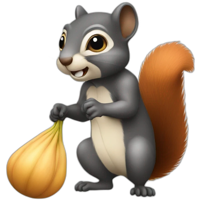Squirrel as a thief with seed emoji