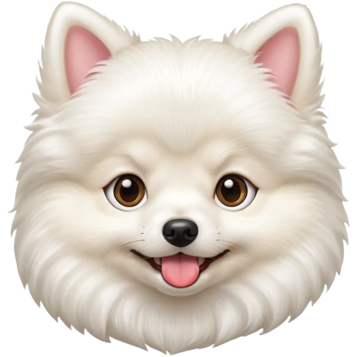 White Pomeranian cute puppy face tongue out emoji
