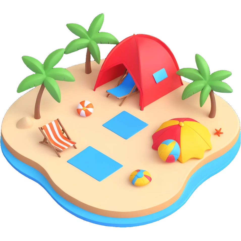 Seating at beach emoji