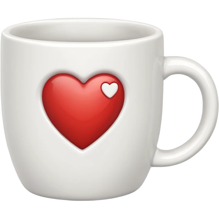 white mug with a heart emoji