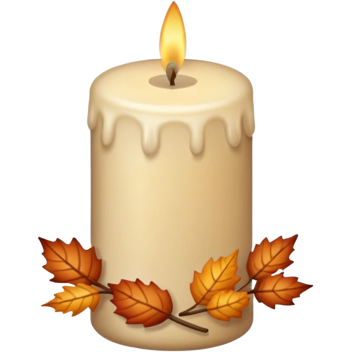 Beige Cozy Candle autumn emoji