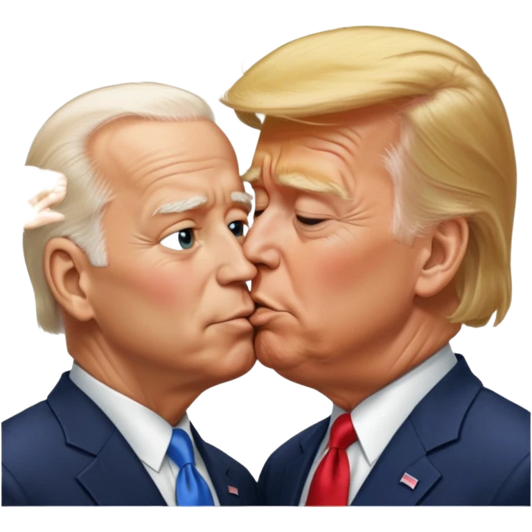 donald trump kissing joe biden emoji
