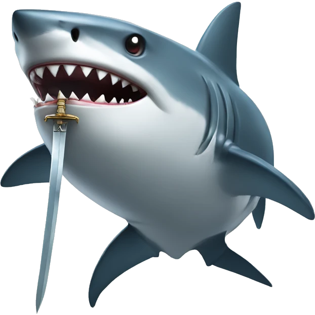 Shark with sword emoji