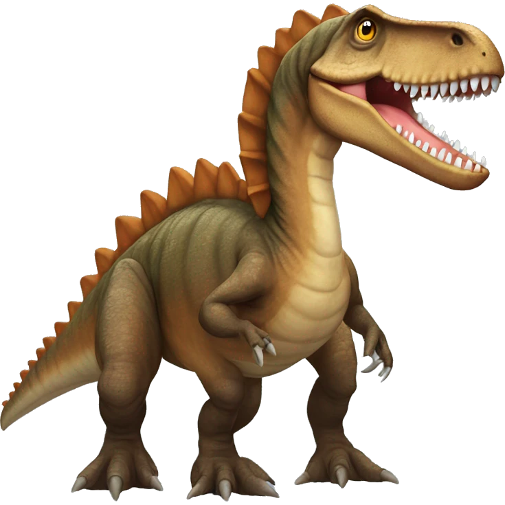 a brown spinosaurus with crest on his back emoji