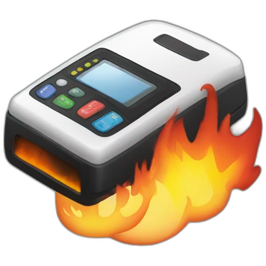 pager beeper on fire emoji