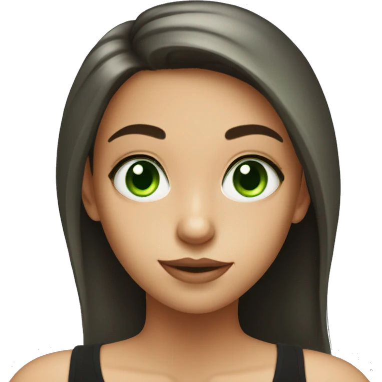 girl in black tank top green eyes emoji