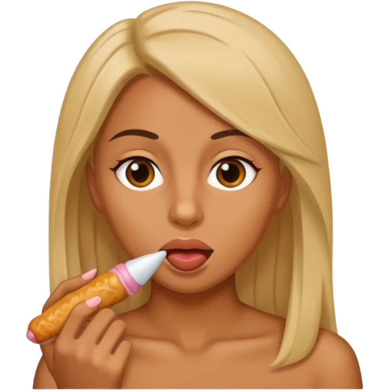a women sucking a penis emoji