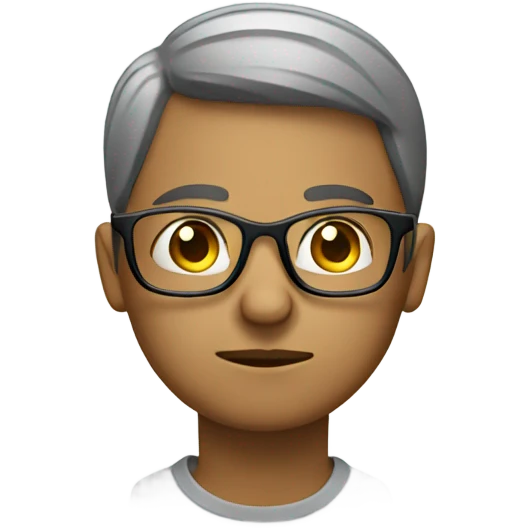 An person wearing glasses with a thoughtful expression emoji