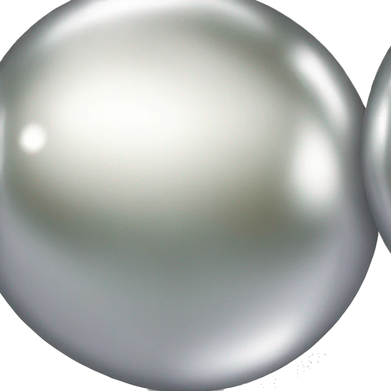Chrome silver pearls  emoji