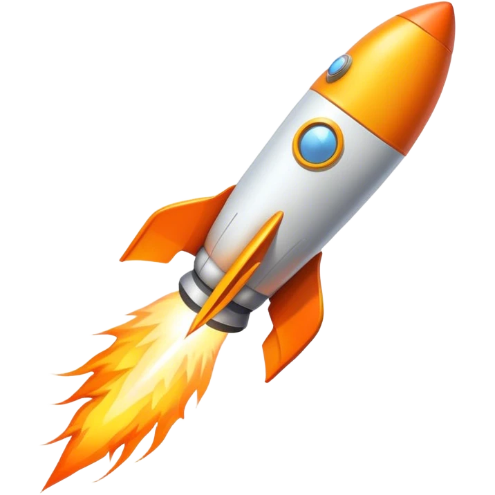 A rocket blasting off with energy and motion. emoji