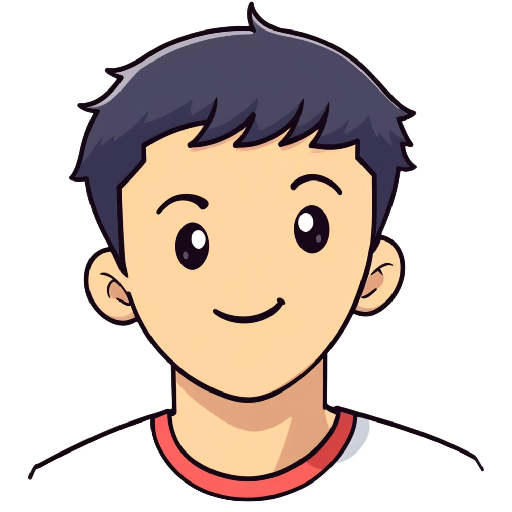 Short black haired male winking, young man with short black hair winking one eye emoji