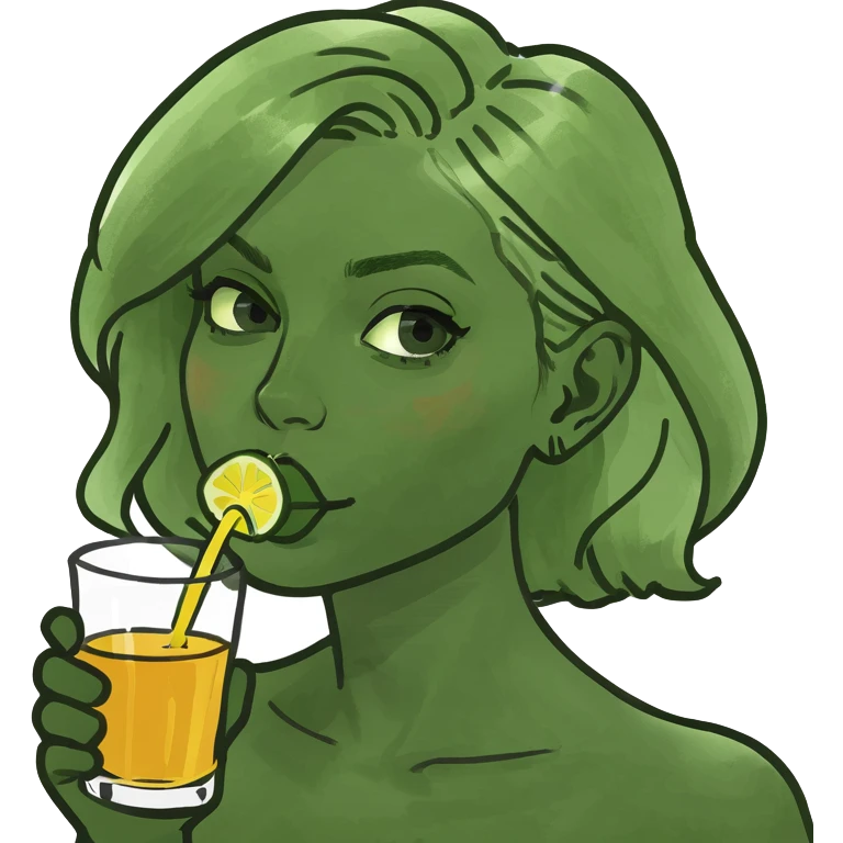 blonde drinking  emoji