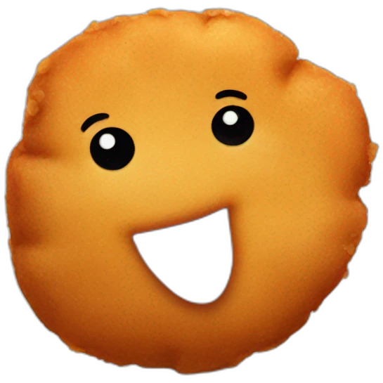 Chicken nugget with “)” smiley face emoji