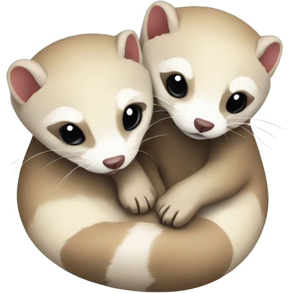 Ferrets cuddling emoji
