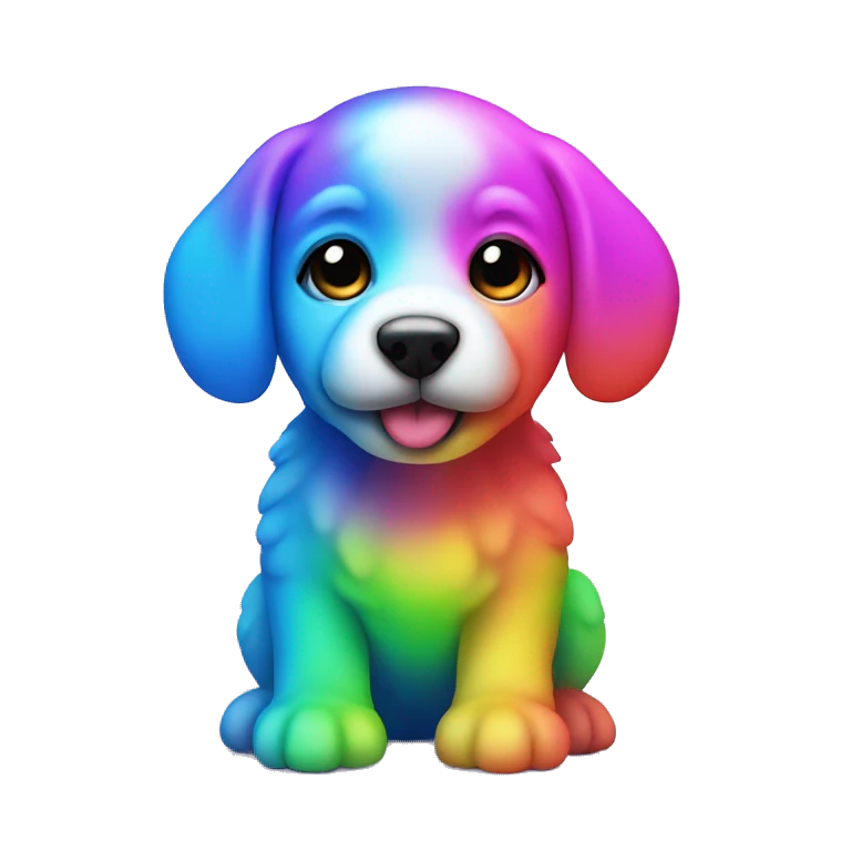 neon rainbow puppy emoji
