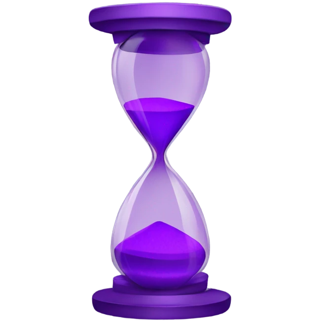 purple hourglass emoji