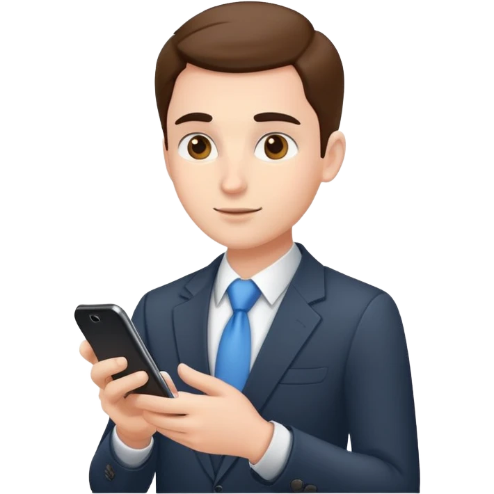 Business salesperson checking sales data on smartphone emoji