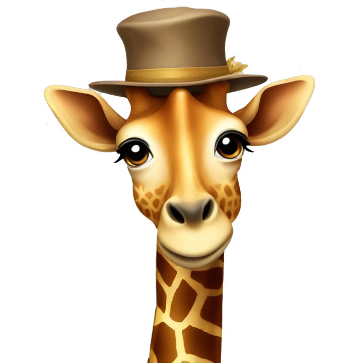 Giraffe wearing hat emoji