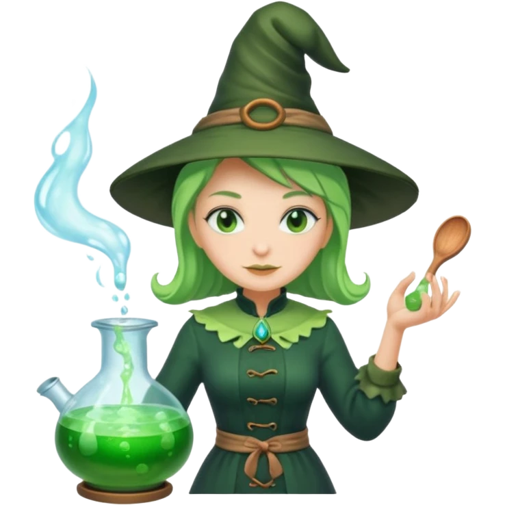 green witch cooking potion emoji